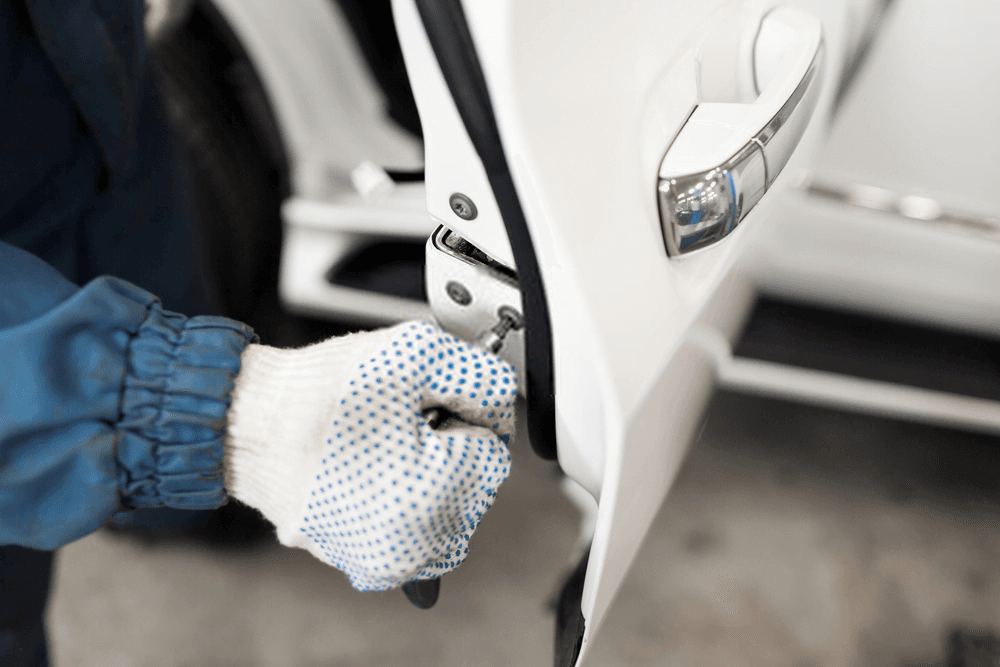 Automotive door lock repair close-up for San Antonio car locksmith service